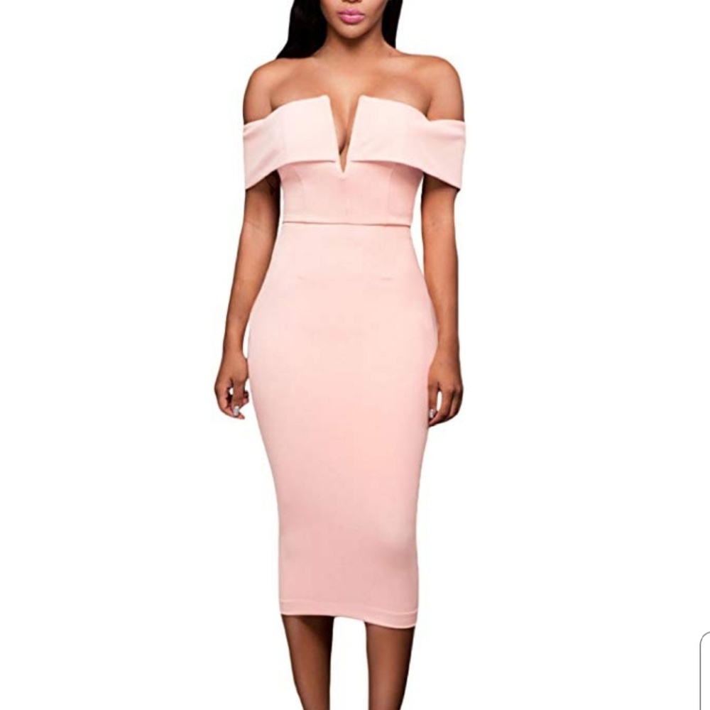 Sexy Pink Midi Dress